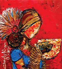 Shazly Khan, My Cup Of Tea, 18 x 20 Inch, Acrylic on Canva, Figurative Painting, AC-SZK-035